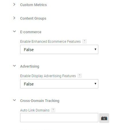 google analytics settings