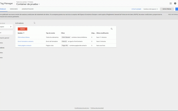 trigger tipo event datalayer