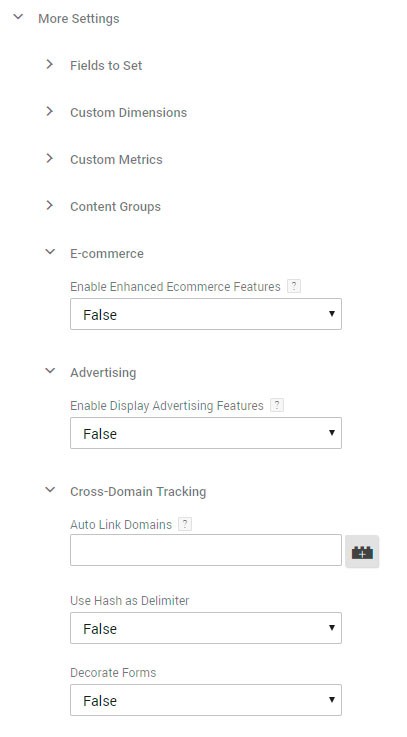 google analytics settings